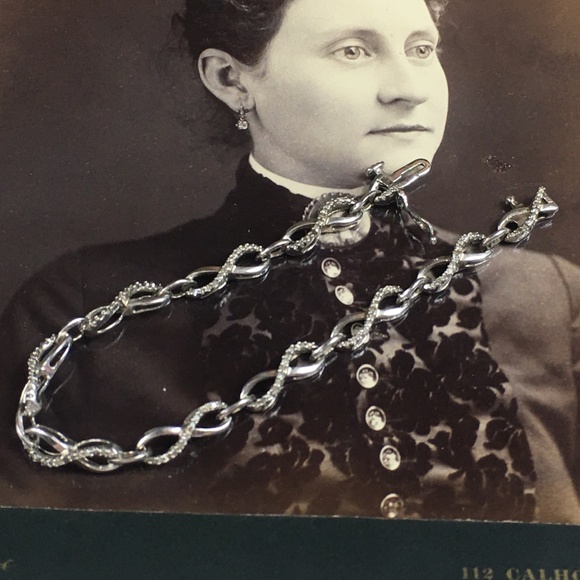 Sterling Silver Infinity Diamond Bracelet - Picture 8 of 8